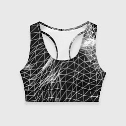 Топик спортивный женский Полигональный объёмный авангардный узор, цвет: 3D-принт