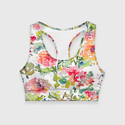 Женский спортивный топ Floral pattern Watercolour Summer