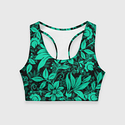 Топик спортивный женский Ажурный цветочный летний орнамент, цвет: 3D-принт
