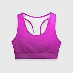 Топик спортивный женский Розовый неоновый полосатый узор Pink neon, цвет: 3D-принт