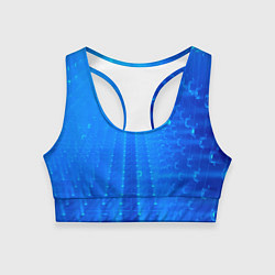 Топик спортивный женский Неоновый фонари и лучи - Синий, цвет: 3D-принт
