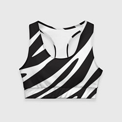 Женский спортивный топ Анималистичный рисунок зебра