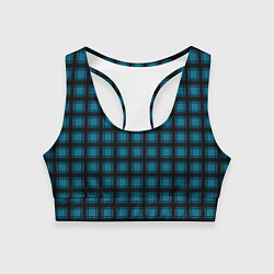 Топик спортивный женский Black and blue plaid, цвет: 3D-принт