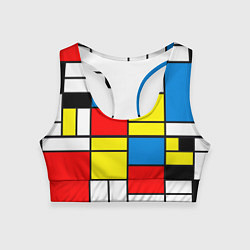 Топик спортивный женский Texture of squares rectangles, цвет: 3D-принт