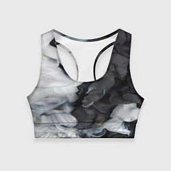 Топик спортивный женский Абстрактная черно-белая краска, цвет: 3D-принт