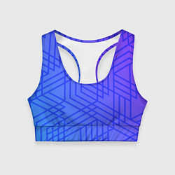 Топик спортивный женский Синий градиент geometry, цвет: 3D-принт