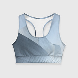 Топик спортивный женский Абстрактная геометрическая серебряная постройка, цвет: 3D-принт