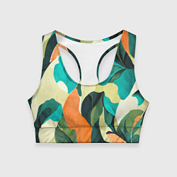 Топик спортивный женский Multicoloured camouflage, цвет: 3D-принт