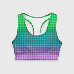 Топик спортивный женский Gradient lilac green plaid, цвет: 3D-принт