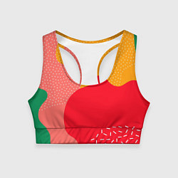 Топик спортивный женский Разноцветные кляксы, цвет: 3D-принт
