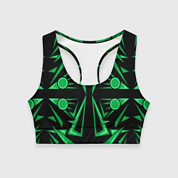 Топик спортивный женский Геометрический узор зеленый geometric, цвет: 3D-принт