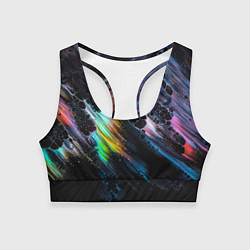 Топик спортивный женский Радужное северное сияние, цвет: 3D-принт