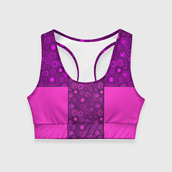Топик спортивный женский Розовый комбинированный неоновый узор, цвет: 3D-принт