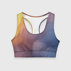 Женский спортивный топ Оранжево-фиолетовый абстрактный дым