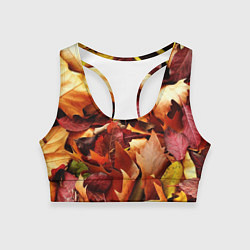 Топик спортивный женский Куча осенних листьев, цвет: 3D-принт