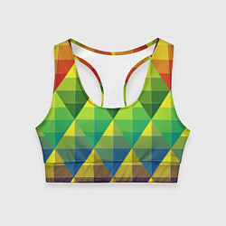 Топик спортивный женский Узор из разноцветных фигур, цвет: 3D-принт