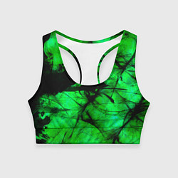 Топик спортивный женский Зеленый фантом, цвет: 3D-принт