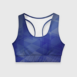 Топик спортивный женский Абстрактные синие прямоугольные фигуры, цвет: 3D-принт