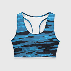 Топик спортивный женский Волны Камуфляж, цвет: 3D-принт