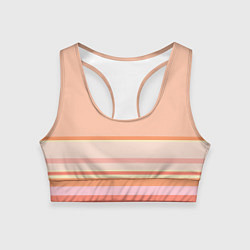 Топик спортивный женский Нежный персиковый розовый, цвет: 3D-принт