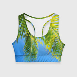 Топик спортивный женский Пальма у неба, цвет: 3D-принт
