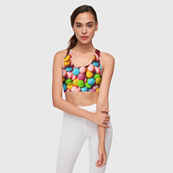 Топик спортивный женский Много ярких конфет, цвет: 3D-принт — фото 2