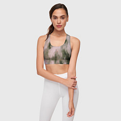 Топик спортивный женский Абстрактный туман и следы красок, цвет: 3D-принт — фото 2