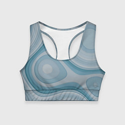 Топик спортивный женский Волнообразные синие текстуры, цвет: 3D-принт