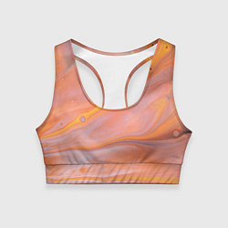 Топик спортивный женский Оранжевая река и краски, цвет: 3D-принт