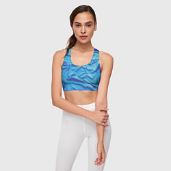 Топик спортивный женский Мятая ткань - fashion - wave, цвет: 3D-принт — фото 2