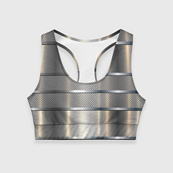 Топик спортивный женский Металлические полосы - текстура алюминия, цвет: 3D-принт