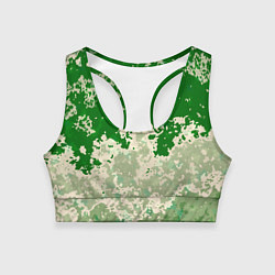 Топик спортивный женский Абстракция в зелёных тонах, цвет: 3D-принт