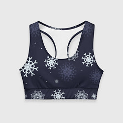 Топик спортивный женский Снежная ночь, цвет: 3D-принт