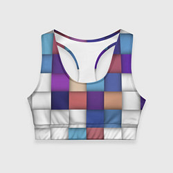 Женский спортивный топ Геометрическое множество разноцветных квадратов