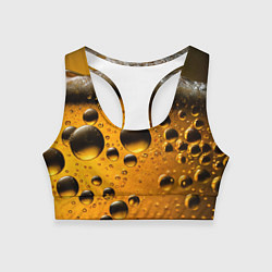 Топик спортивный женский Пиво пенное светлое, цвет: 3D-принт