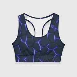 Топик спортивный женский Неон синий, цвет: 3D-принт