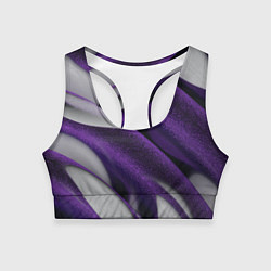 Топик спортивный женский Фиолетовые волны, цвет: 3D-принт