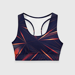 Топик спортивный женский Темная абстракция треугольники, цвет: 3D-принт