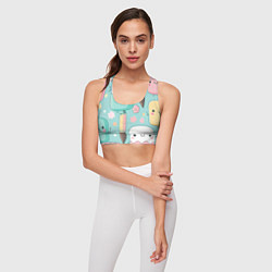 Топик спортивный женский Милые предметы с лицами, цвет: 3D-принт — фото 2