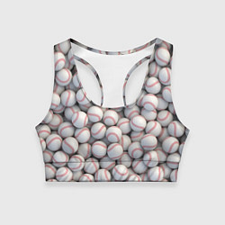 Топик спортивный женский Бейсбольные мячи, цвет: 3D-принт