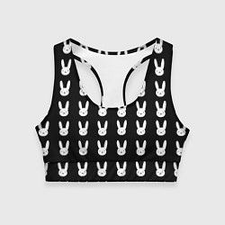 Топик спортивный женский Bunny pattern black, цвет: 3D-принт
