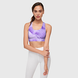 Топик спортивный женский Абстрактный фиолетовый облачный дым, цвет: 3D-принт — фото 2