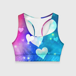 Топик спортивный женский Dreamy Hearts Multicolor, цвет: 3D-принт