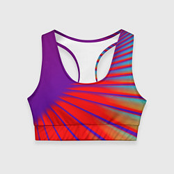 Топик спортивный женский Неоновые полосы абстракция, цвет: 3D-принт