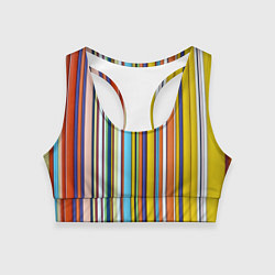 Топик спортивный женский Абстрактное множество разноцветных листов, цвет: 3D-принт