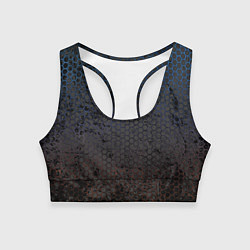 Женский спортивный топ Грязный блестящий гексаэдр патттерн