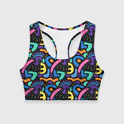 Топик спортивный женский Multicolored texture pattern, цвет: 3D-принт