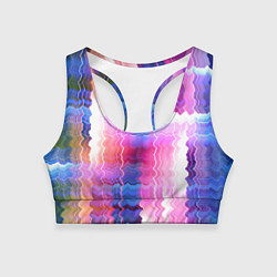 Топик спортивный женский Абстрактные линии сайфай, цвет: 3D-принт