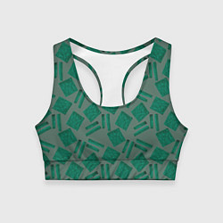 Топик спортивный женский Зеленые акварельные мазки, цвет: 3D-принт