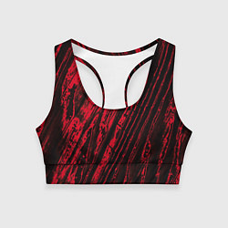 Топик спортивный женский Красные полосы, цвет: 3D-принт